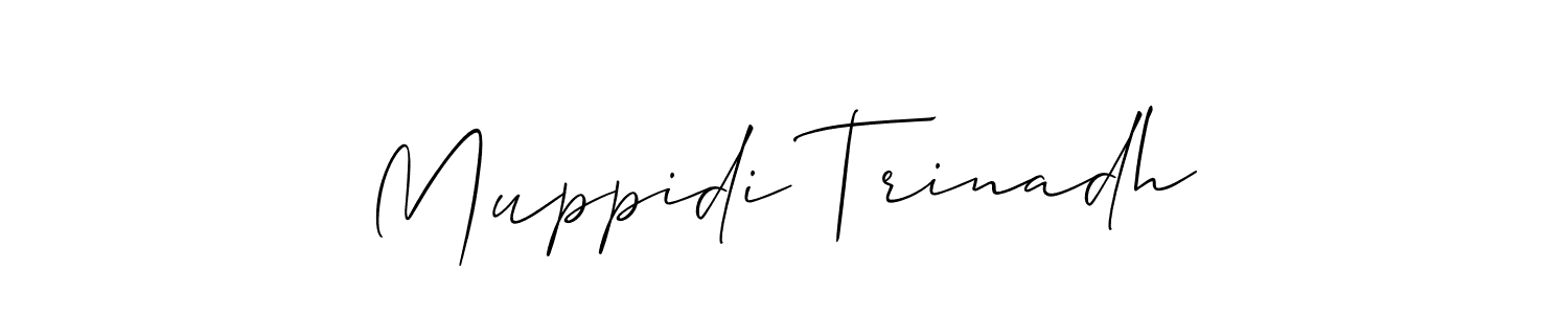 Also we have Muppidi Trinadh name is the best signature style. Create professional handwritten signature collection using Allison_Script autograph style. Muppidi Trinadh signature style 2 images and pictures png