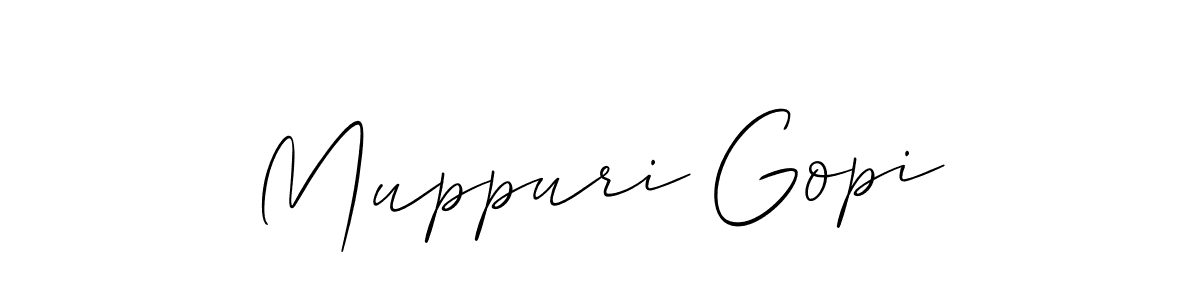 Allison_Script is a professional signature style that is perfect for those who want to add a touch of class to their signature. It is also a great choice for those who want to make their signature more unique. Get Muppuri Gopi name to fancy signature for free. Muppuri Gopi signature style 2 images and pictures png
