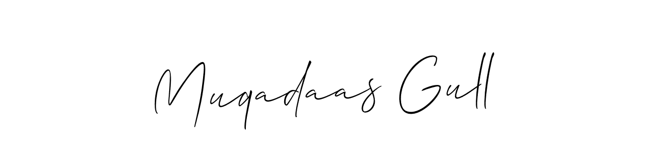 Muqadaas Gull stylish signature style. Best Handwritten Sign (Allison_Script) for my name. Handwritten Signature Collection Ideas for my name Muqadaas Gull. Muqadaas Gull signature style 2 images and pictures png