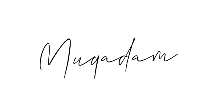 Similarly Allison_Script is the best handwritten signature design. Signature creator online .You can use it as an online autograph creator for name Muqadam. Muqadam signature style 2 images and pictures png
