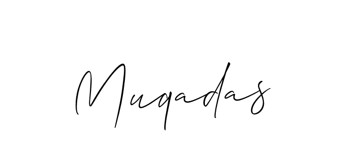 Make a beautiful signature design for name Muqadas. With this signature (Allison_Script) style, you can create a handwritten signature for free. Muqadas signature style 2 images and pictures png