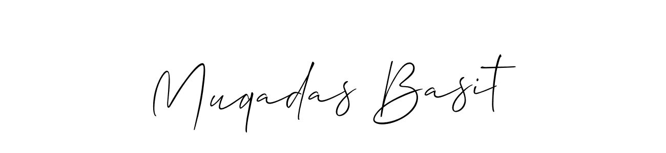 Use a signature maker to create a handwritten signature online. With this signature software, you can design (Allison_Script) your own signature for name Muqadas Basit. Muqadas Basit signature style 2 images and pictures png