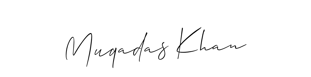 You should practise on your own different ways (Allison_Script) to write your name (Muqadas Khan) in signature. don't let someone else do it for you. Muqadas Khan signature style 2 images and pictures png