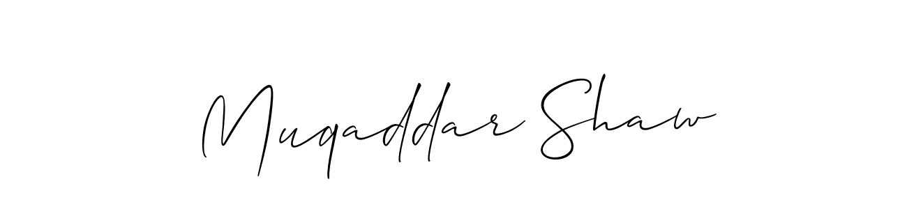 Check out images of Autograph of Muqaddar Shaw name. Actor Muqaddar Shaw Signature Style. Allison_Script is a professional sign style online. Muqaddar Shaw signature style 2 images and pictures png