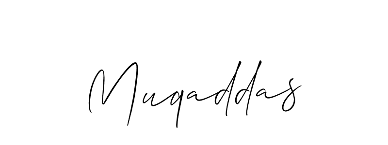 The best way (Allison_Script) to make a short signature is to pick only two or three words in your name. The name Muqaddas include a total of six letters. For converting this name. Muqaddas signature style 2 images and pictures png