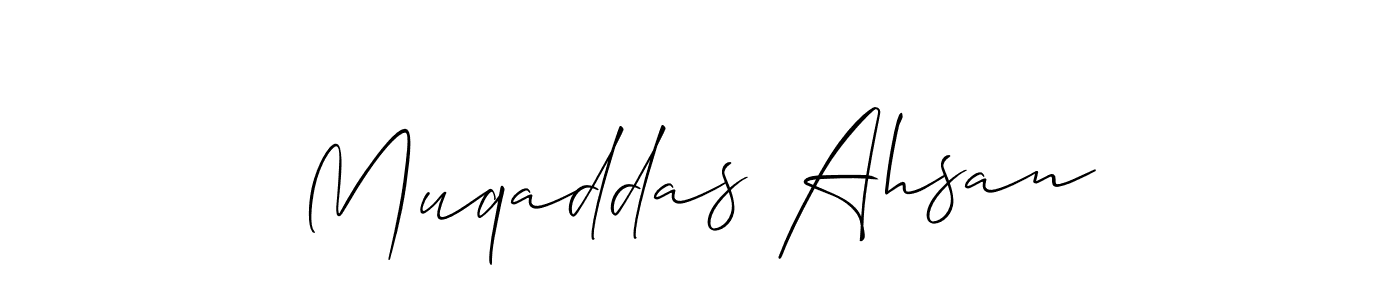 Check out images of Autograph of Muqaddas Ahsan name. Actor Muqaddas Ahsan Signature Style. Allison_Script is a professional sign style online. Muqaddas Ahsan signature style 2 images and pictures png