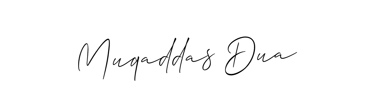 Muqaddas Dua stylish signature style. Best Handwritten Sign (Allison_Script) for my name. Handwritten Signature Collection Ideas for my name Muqaddas Dua. Muqaddas Dua signature style 2 images and pictures png