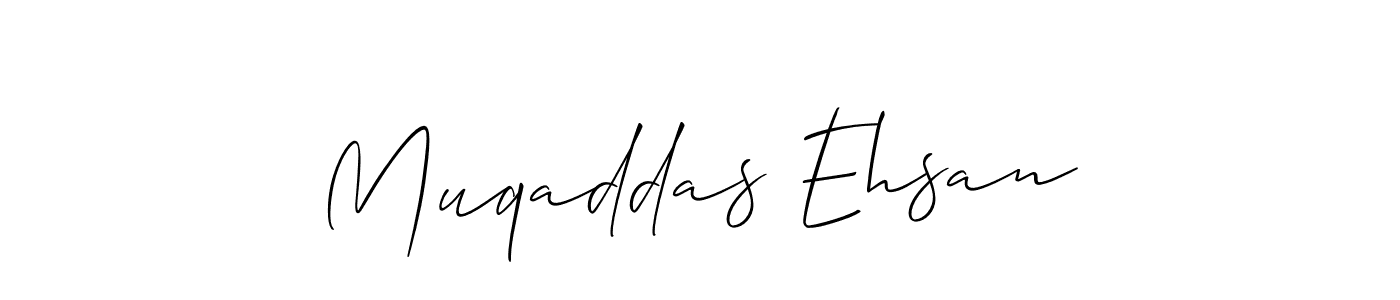 Muqaddas Ehsan stylish signature style. Best Handwritten Sign (Allison_Script) for my name. Handwritten Signature Collection Ideas for my name Muqaddas Ehsan. Muqaddas Ehsan signature style 2 images and pictures png