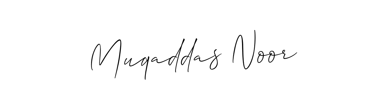 Design your own signature with our free online signature maker. With this signature software, you can create a handwritten (Allison_Script) signature for name Muqaddas Noor. Muqaddas Noor signature style 2 images and pictures png