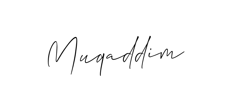 You should practise on your own different ways (Allison_Script) to write your name (Muqaddim) in signature. don't let someone else do it for you. Muqaddim signature style 2 images and pictures png