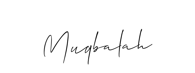 The best way (Allison_Script) to make a short signature is to pick only two or three words in your name. The name Muqbalah include a total of six letters. For converting this name. Muqbalah signature style 2 images and pictures png