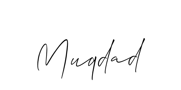 How to make Muqdad signature? Allison_Script is a professional autograph style. Create handwritten signature for Muqdad name. Muqdad signature style 2 images and pictures png