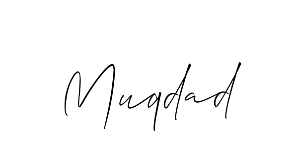Design your own signature with our free online signature maker. With this signature software, you can create a handwritten (Allison_Script) signature for name Muqdad. Muqdad signature style 2 images and pictures png