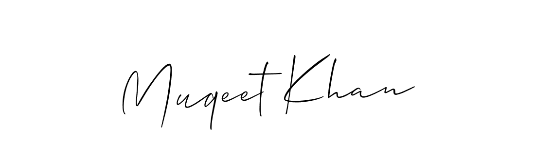 Also You can easily find your signature by using the search form. We will create Muqeet Khan name handwritten signature images for you free of cost using Allison_Script sign style. Muqeet Khan signature style 2 images and pictures png