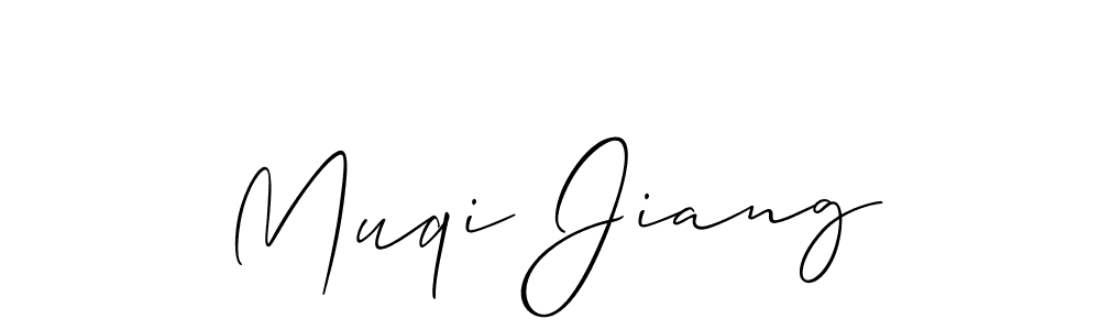 Create a beautiful signature design for name Muqi Jiang. With this signature (Allison_Script) fonts, you can make a handwritten signature for free. Muqi Jiang signature style 2 images and pictures png