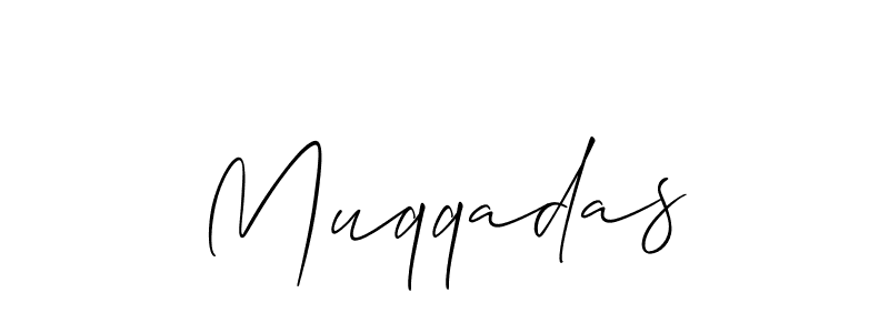 Also You can easily find your signature by using the search form. We will create Muqqadas name handwritten signature images for you free of cost using Allison_Script sign style. Muqqadas signature style 2 images and pictures png