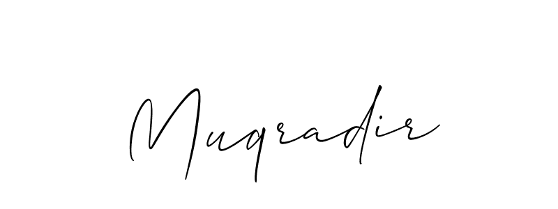 It looks lik you need a new signature style for name Muqradir. Design unique handwritten (Allison_Script) signature with our free signature maker in just a few clicks. Muqradir signature style 2 images and pictures png