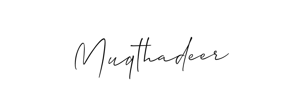Muqthadeer stylish signature style. Best Handwritten Sign (Allison_Script) for my name. Handwritten Signature Collection Ideas for my name Muqthadeer. Muqthadeer signature style 2 images and pictures png