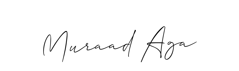 Create a beautiful signature design for name Muraad Aga. With this signature (Allison_Script) fonts, you can make a handwritten signature for free. Muraad Aga signature style 2 images and pictures png