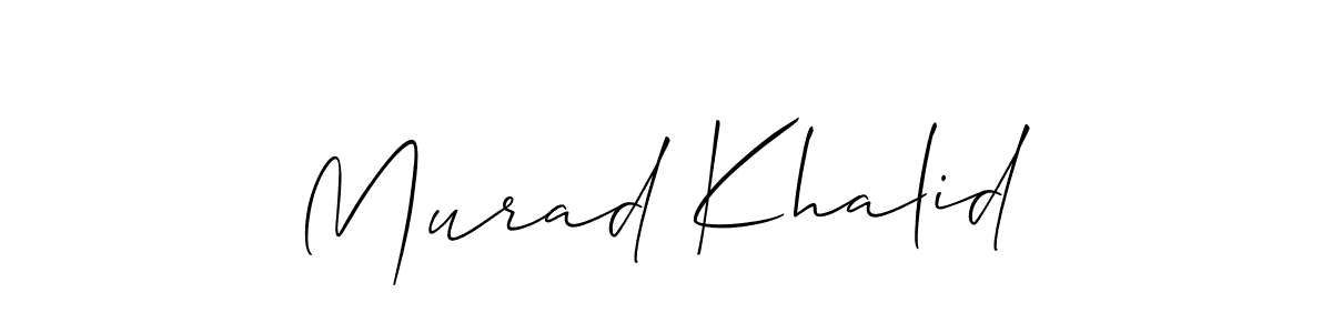 Use a signature maker to create a handwritten signature online. With this signature software, you can design (Allison_Script) your own signature for name Murad Khalid. Murad Khalid signature style 2 images and pictures png