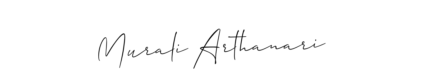 if you are searching for the best signature style for your name Murali Arthanari. so please give up your signature search. here we have designed multiple signature styles  using Allison_Script. Murali Arthanari signature style 2 images and pictures png