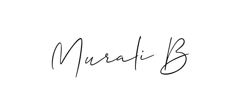 You should practise on your own different ways (Allison_Script) to write your name (Murali B) in signature. don't let someone else do it for you. Murali B signature style 2 images and pictures png