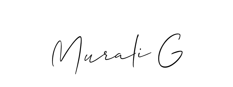 Make a short Murali G signature style. Manage your documents anywhere anytime using Allison_Script. Create and add eSignatures, submit forms, share and send files easily. Murali G signature style 2 images and pictures png
