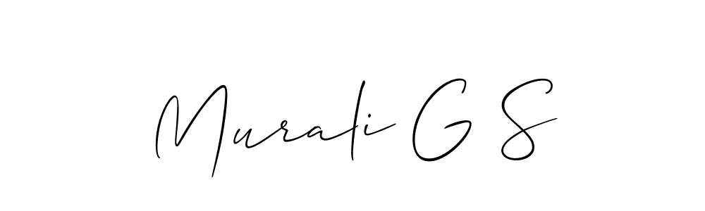 Create a beautiful signature design for name Murali G S. With this signature (Allison_Script) fonts, you can make a handwritten signature for free. Murali G S signature style 2 images and pictures png