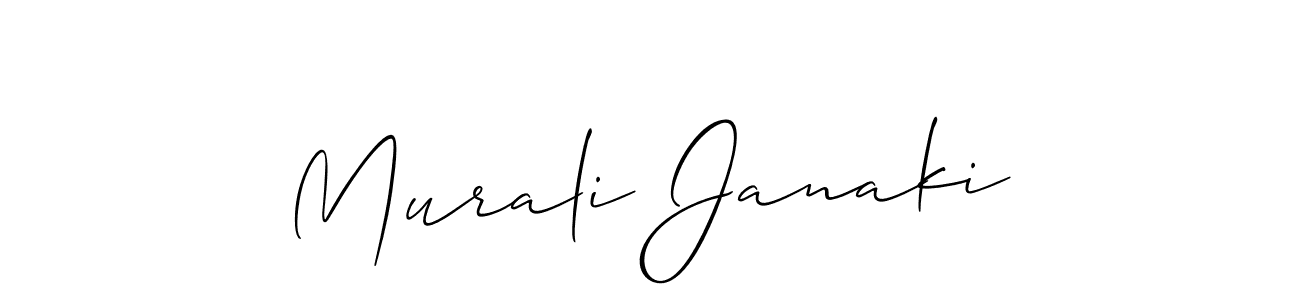 Make a beautiful signature design for name Murali Janaki. With this signature (Allison_Script) style, you can create a handwritten signature for free. Murali Janaki signature style 2 images and pictures png