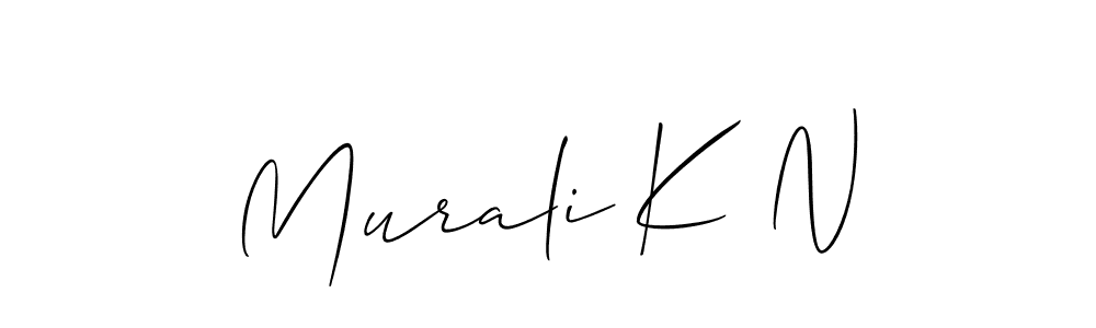 How to make Murali K N name signature. Use Allison_Script style for creating short signs online. This is the latest handwritten sign. Murali K N signature style 2 images and pictures png