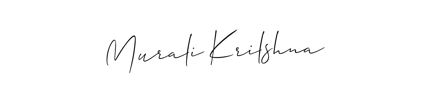 Create a beautiful signature design for name Murali Krilshna. With this signature (Allison_Script) fonts, you can make a handwritten signature for free. Murali Krilshna signature style 2 images and pictures png