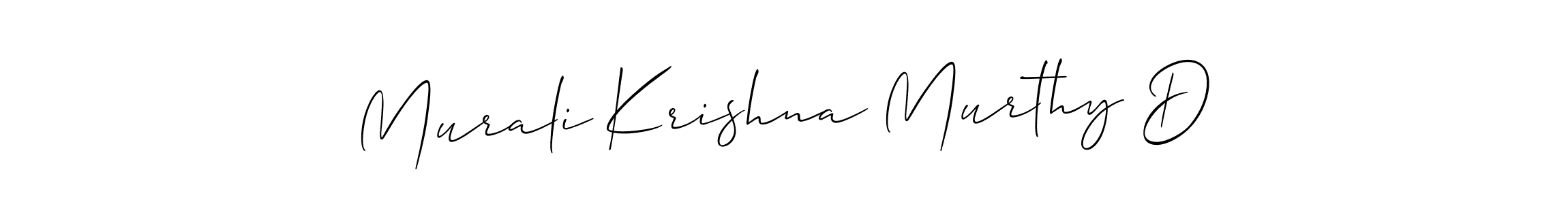 Make a short Murali Krishna Murthy D signature style. Manage your documents anywhere anytime using Allison_Script. Create and add eSignatures, submit forms, share and send files easily. Murali Krishna Murthy D signature style 2 images and pictures png