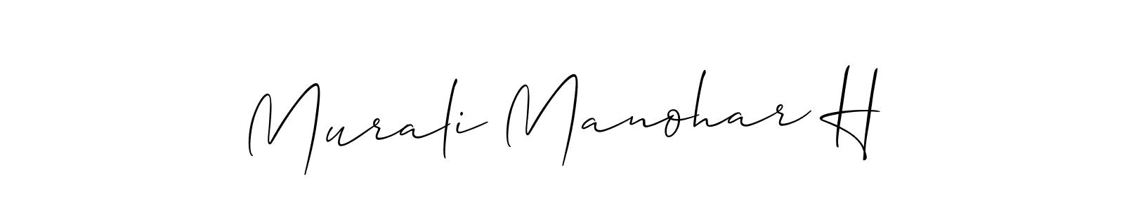 How to make Murali Manohar H name signature. Use Allison_Script style for creating short signs online. This is the latest handwritten sign. Murali Manohar H signature style 2 images and pictures png