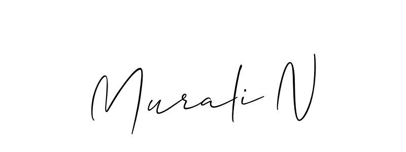 How to make Murali N name signature. Use Allison_Script style for creating short signs online. This is the latest handwritten sign. Murali N signature style 2 images and pictures png