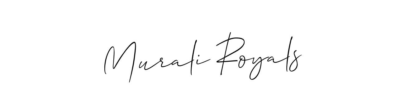 Use a signature maker to create a handwritten signature online. With this signature software, you can design (Allison_Script) your own signature for name Murali Royals. Murali Royals signature style 2 images and pictures png