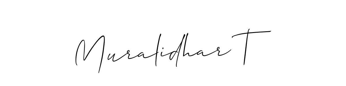 Muralidhar T stylish signature style. Best Handwritten Sign (Allison_Script) for my name. Handwritten Signature Collection Ideas for my name Muralidhar T. Muralidhar T signature style 2 images and pictures png