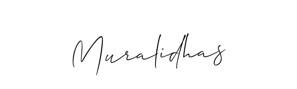 Use a signature maker to create a handwritten signature online. With this signature software, you can design (Allison_Script) your own signature for name Muralidhas. Muralidhas signature style 2 images and pictures png
