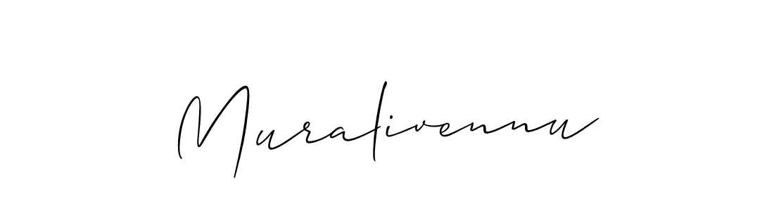 You can use this online signature creator to create a handwritten signature for the name Muralivennu. This is the best online autograph maker. Muralivennu signature style 2 images and pictures png