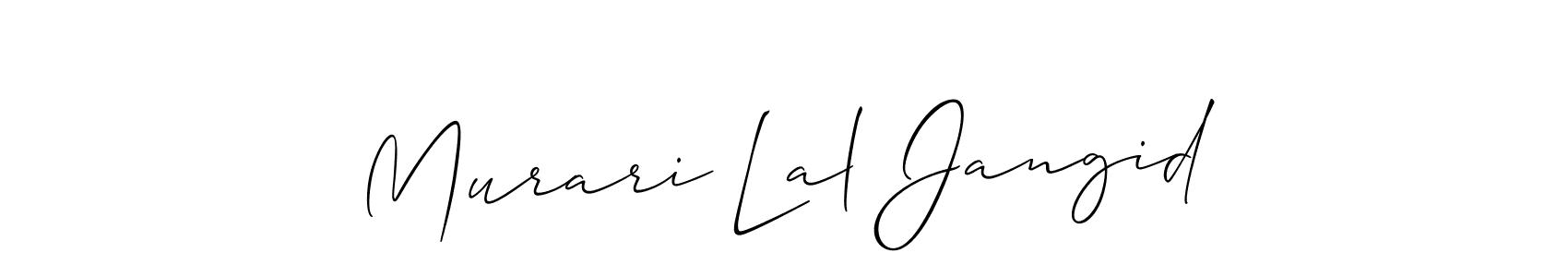 Design your own signature with our free online signature maker. With this signature software, you can create a handwritten (Allison_Script) signature for name Murari Lal Jangid. Murari Lal Jangid signature style 2 images and pictures png