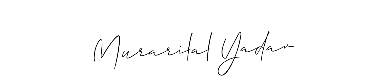 Create a beautiful signature design for name Murarilal Yadav. With this signature (Allison_Script) fonts, you can make a handwritten signature for free. Murarilal Yadav signature style 2 images and pictures png