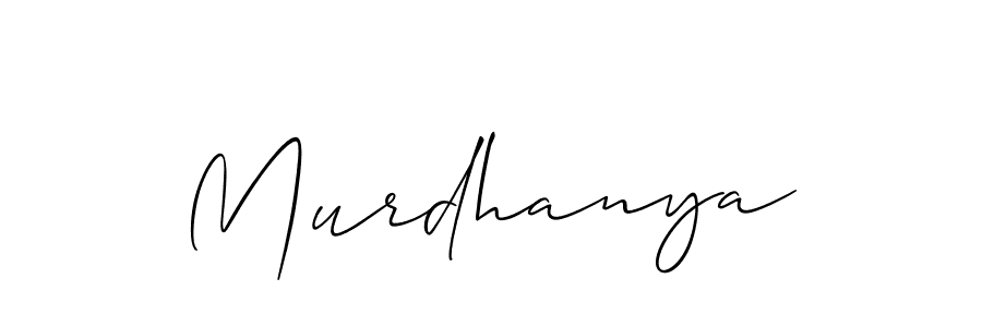 Make a beautiful signature design for name Murdhanya. With this signature (Allison_Script) style, you can create a handwritten signature for free. Murdhanya signature style 2 images and pictures png