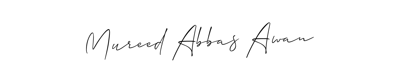 Use a signature maker to create a handwritten signature online. With this signature software, you can design (Allison_Script) your own signature for name Mureed Abbas Awan. Mureed Abbas Awan signature style 2 images and pictures png