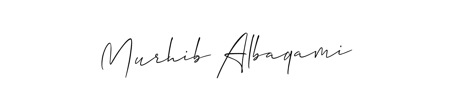 You should practise on your own different ways (Allison_Script) to write your name (Murhib Albaqami) in signature. don't let someone else do it for you. Murhib Albaqami signature style 2 images and pictures png