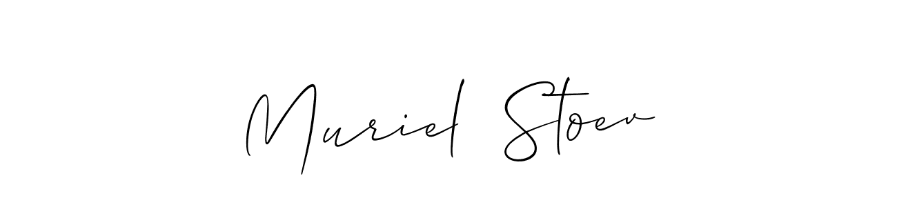 Make a beautiful signature design for name Muriel  Stoev. With this signature (Allison_Script) style, you can create a handwritten signature for free. Muriel  Stoev signature style 2 images and pictures png