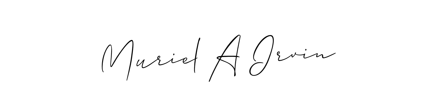 Also You can easily find your signature by using the search form. We will create Muriel A Irvin name handwritten signature images for you free of cost using Allison_Script sign style. Muriel A Irvin signature style 2 images and pictures png