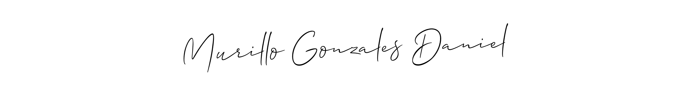 Make a beautiful signature design for name Murillo Gonzales Daniel. With this signature (Allison_Script) style, you can create a handwritten signature for free. Murillo Gonzales Daniel signature style 2 images and pictures png