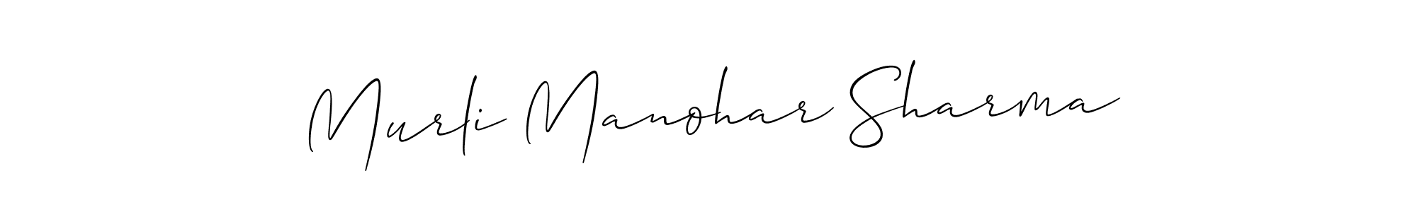 The best way (Allison_Script) to make a short signature is to pick only two or three words in your name. The name Murli Manohar Sharma include a total of six letters. For converting this name. Murli Manohar Sharma signature style 2 images and pictures png