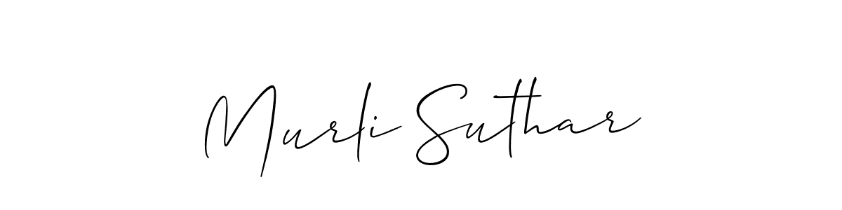 Use a signature maker to create a handwritten signature online. With this signature software, you can design (Allison_Script) your own signature for name Murli Suthar. Murli Suthar signature style 2 images and pictures png