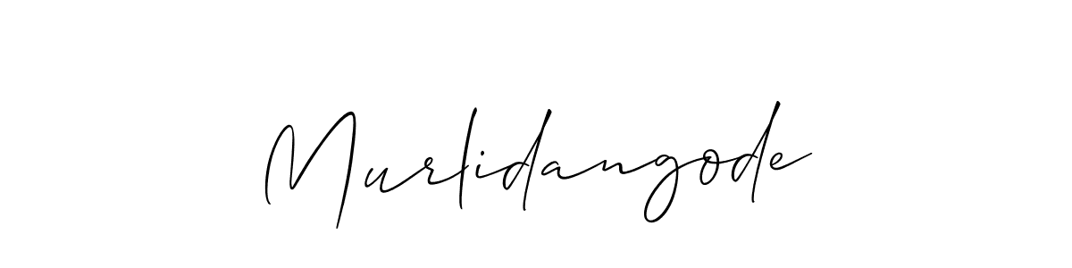 Use a signature maker to create a handwritten signature online. With this signature software, you can design (Allison_Script) your own signature for name Murlidangode. Murlidangode signature style 2 images and pictures png