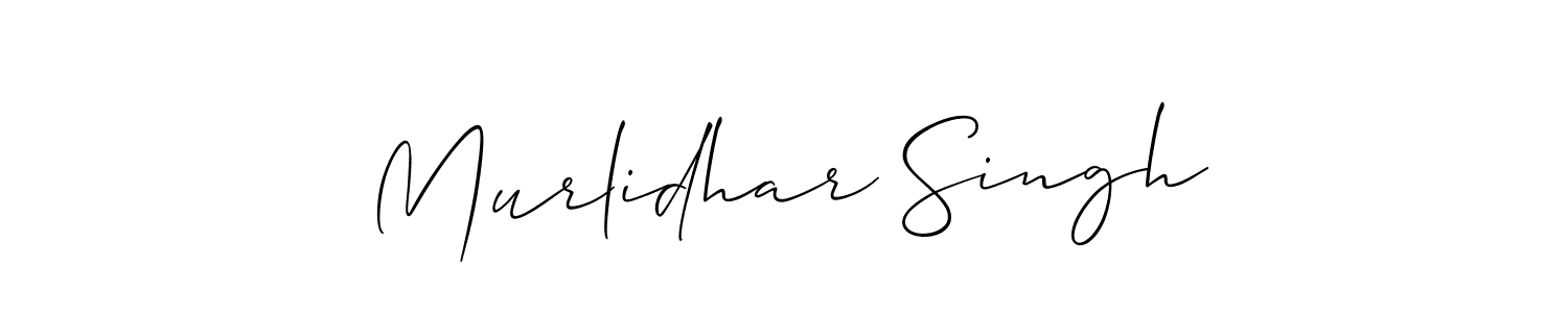 Also You can easily find your signature by using the search form. We will create Murlidhar Singh name handwritten signature images for you free of cost using Allison_Script sign style. Murlidhar Singh signature style 2 images and pictures png
